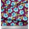 thumbnail image 2 of Soimoi Silk Fabric Hummingbird & Floral Print Sewing Fabric Yard 42 Inch Wide, 2 of 3