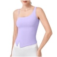 thumbnail image 3 of ZyeKqe Built in Bra Tank Tops for Women Sleeveless Workout Shirts Asymmetrical V Neck Yoga Top Slim Fitted, 3 of 9