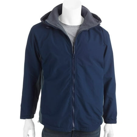 Big Men's Reversible Microfiber Fleece Jacket with Removable Hood