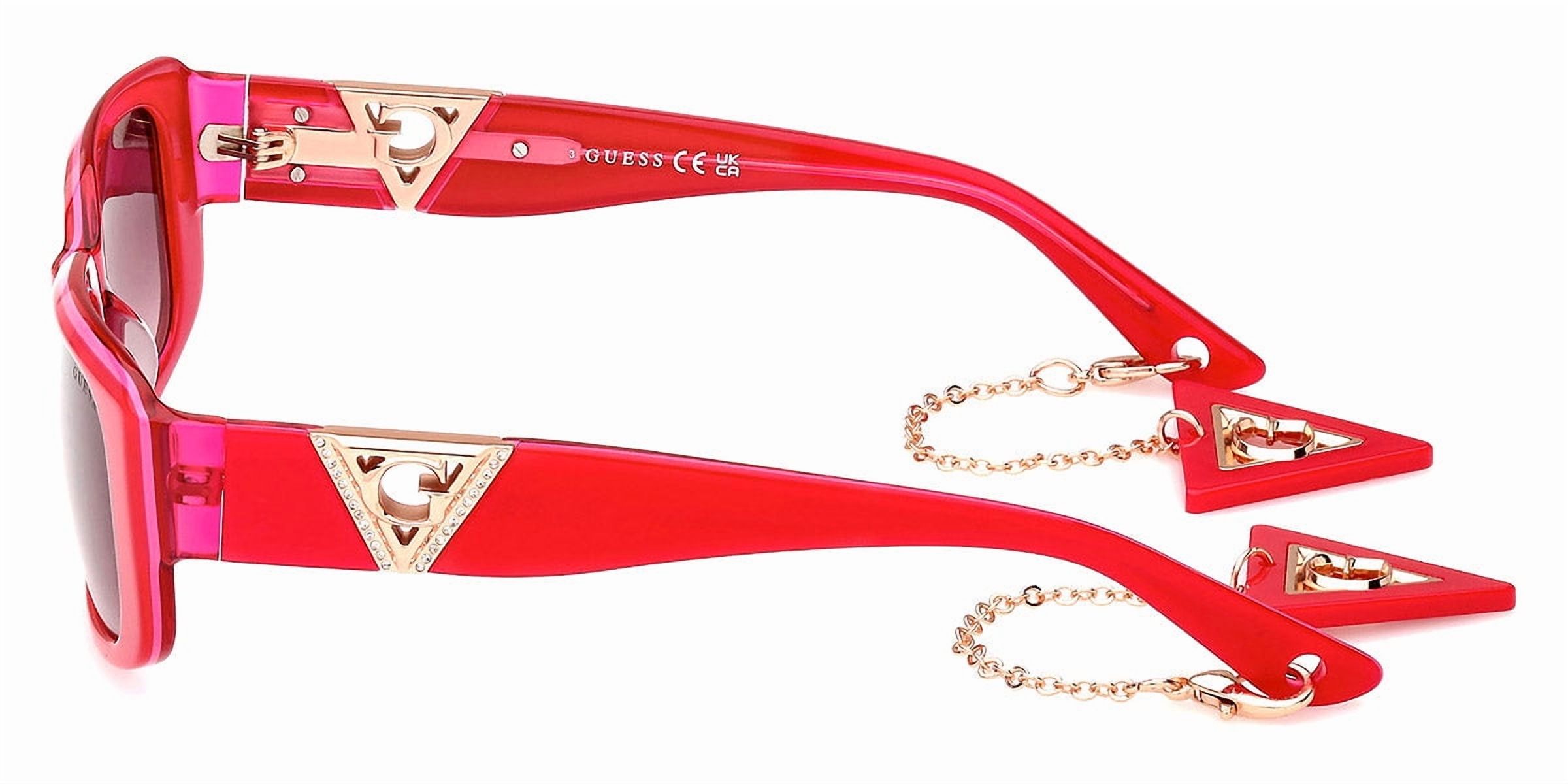 NWT Guess GU7891-72T Pink Rectangle 53mm Sunglasses Guess Pink Gold Sunglasses Women - GU7891 Luxury Italy  main image 4