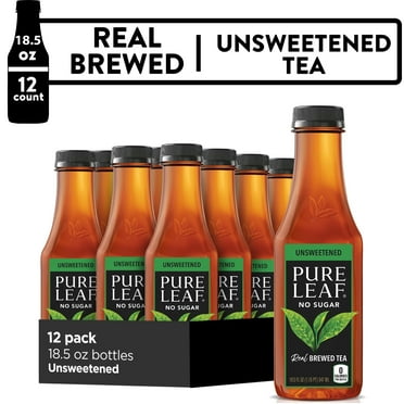 Pure Leaf Iced Tea, Unsweetened Real Brewed Tea, 18.5 Fl Oz (Pack of 12 ...