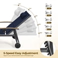 thumbnail image 5 of Harbweb Outdoor Chaise Lounge Chair , 5-Position Adjustable Sun Tanning Chair with Pillow, Aluminum Patio Lounge Chair with Wheels & Armrests for Garden, Beach, Patio, Pool, Blue, 5 of 9