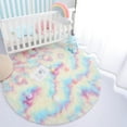 thumbnail image 3 of DweIke Round Rug for Bedroom,Soft Shaggy Area Rugs for Living Room Decor,Fluffy Circle Carpets for Nursery,5'x5',Rainbow, 3 of 7