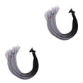 thumbnail image 1 of serony Tresses de Moto Style Punk Application Grand Fixation Facile Queue de Cheval Permanente Noir Gris 2Ensemble, 1 of 1