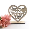 thumbnail image 6 of Argulvti Wooden Mother's Day Decoration Wood Stand Ornament Desktop Heart-Shaped Hollow-Out Letter Decoration for Home Office Gift, 6 of 8