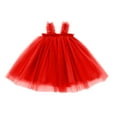 thumbnail image 4 of CAICJ98 Toddler Summer Tutu Tulle Dress Baby Girl Strap Floral A Line Dress for Girls Sleeveless Beach Butterfly Sundress Red,18-24 Months, 4 of 4
