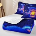 thumbnail image 4 of Erosebridal Cartoon Bear Doll Twin Quilt Set, Glitter Love Heart Print Twin Coverlet Set, 2 Pieces, 4 of 7