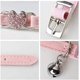 thumbnail image 3 of Collar de gato con cascabel de diamantes de colores flocados de 2 piezas (rojo y rosa), lindo collar de gato pequeño, collar de gato con cascabel y banda elástica, 3 of 5