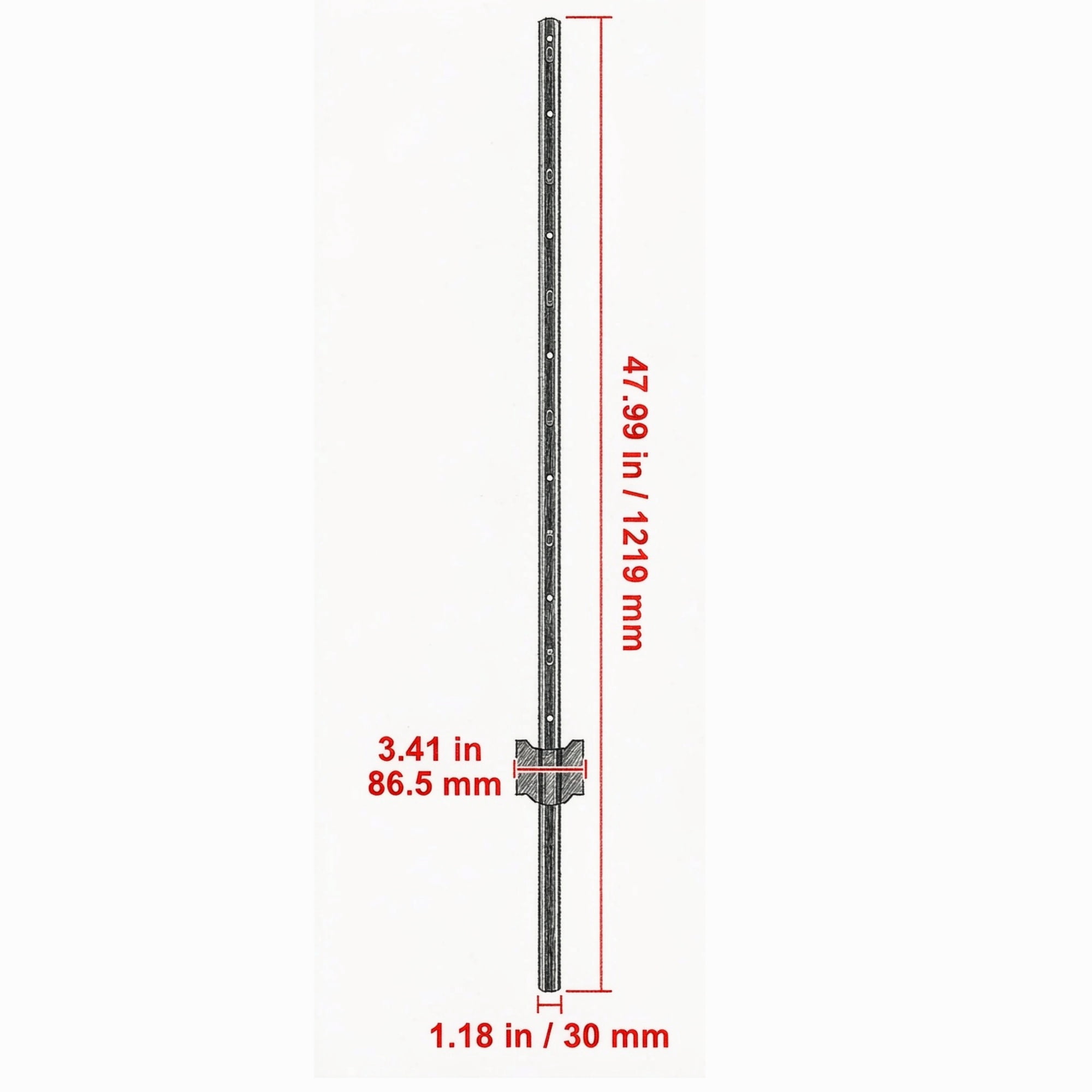 10-Pack 4ft U-Channel Fence Posts, Heavy Duty Steel Wire Fencing Stakes for Garden