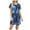 Navy, variant on jobturf Robes for Women Zipper Front Short Sleeves Housecoat Lightweight Bathrobes Casual Soft Nightgown with Pockets