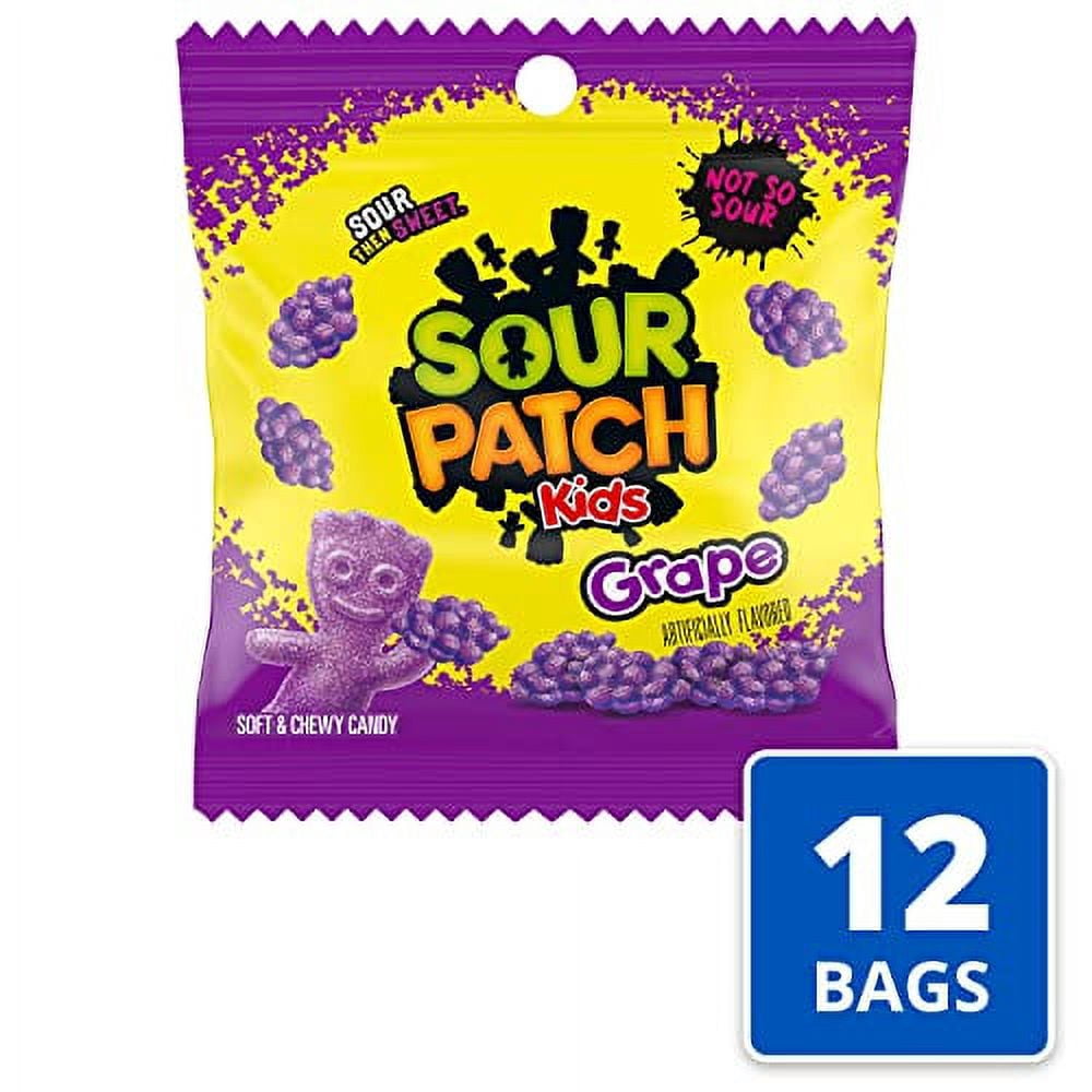 SOUR PATCH KIDS Grape Soft & Chewy Candy, 12 - 3.58 oz Bags