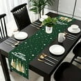 thumbnail image 5 of AuroraX Green Christmas Table Runner 72 Inches Long Classic Christmas Table Runner Xmas Merry Winter Bohemian Dining Linen Table Runner Decor for Home Party, 5 of 6