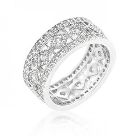 Icon Bijoux R08319R-C01-07 Simple Classic Cubic Zirconia Band (Size: 07)