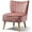 Pink, variant on RONG-3 Velvet Accent Chair, Modern Armless Accent Chair w/Solid Rubber Wood Legs, Upholstered Side Chair Club Sofa Chair Slipper Chair for Living Room Bedroom (Pink)