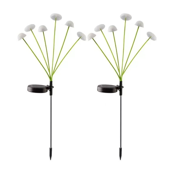 2 Pack Solar Swaying Mushroom Lights, Warm White Solar Fairy Lights, Waterproof Outdoor Decor for Yard, Lawn, Patio & Pathway
