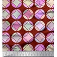 thumbnail image 1 of Soimoi Red Moss Georgette Fabric Circle Art Geometric Print Fabric by Yard 42 Inch Wide, 1 of 3
