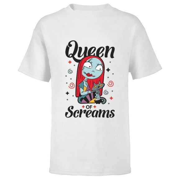 Disney The Nightmare Before Christmas Sally Queen of Screams - Short Sleeve T-Shirt for Kids -Customized-White