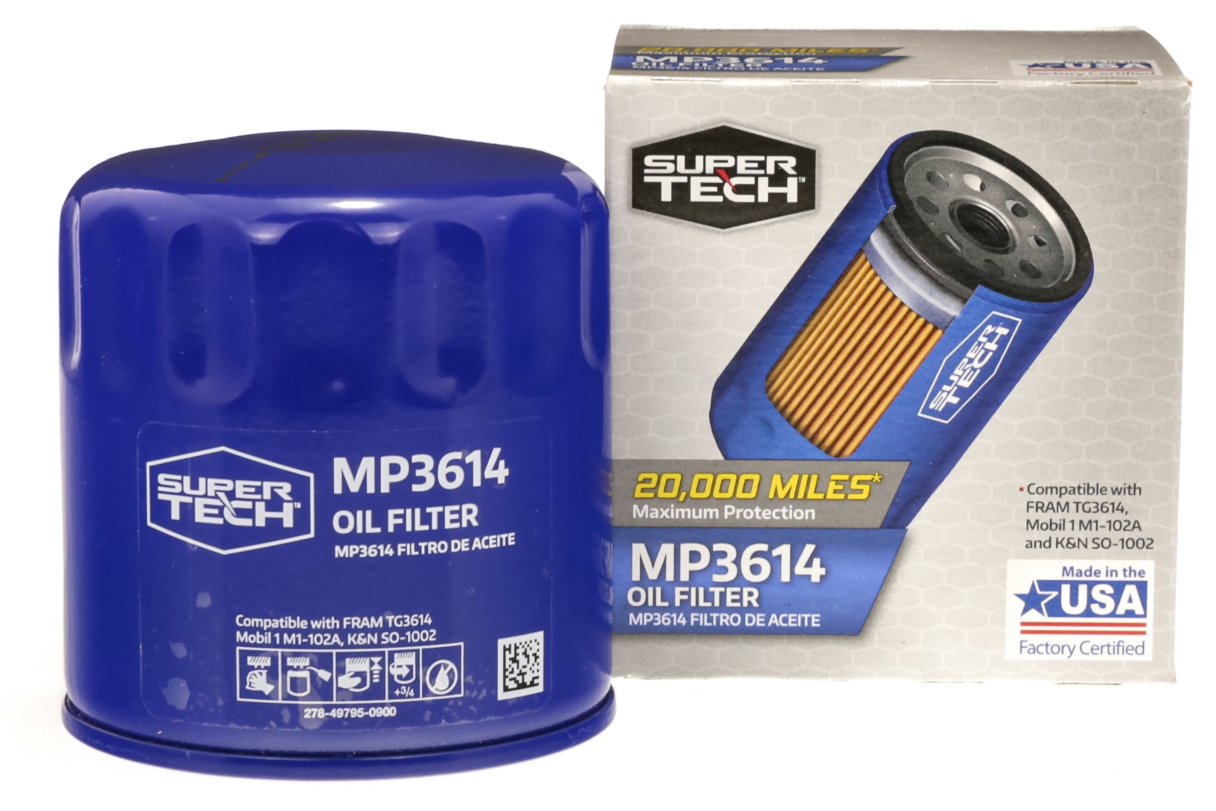 Super Tech SuperTech Maximum Performance 20,000 mile Replacement Synthetic Oil Filter, MP3614, for Chrysler, Dodge, Mazda, and Ford