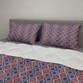thumbnail image 2 of Ethnic Comforter & Sham Bedding Set, Diagonal Checkered Pattern with Simple Blossoms Geometric Design with Dots, 3 pcs Duvet Set Microfiber Filling Quilt, 5 Sizes, Multicolor, by Ambesonne, 2 of 4
