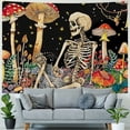 thumbnail image 4 of Shiartex Mushroom Skull Tapestry, Romantic Constellation Flower Plant Skeleton Tapestries Aesthetic Wall Hanging decor for Living Room Bedroom (Mushroom Skull, Multi Size) Painting, 4 of 6