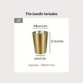thumbnail image 3 of 5Pcs Stainless Steel Cups, Gold Shatterproof Metal Drinking Cups, Stackable Stainless Steel Tumblers for Travel, Camping, Outdoor Activities, 3 of 7
