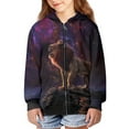 thumbnail image 5 of Xoenoiee Lion Galaxy Girls Boys Zip-Up Hoodies Kids Fall Winter Warm Sweatshirt Jacket with Pocket Youth Long Sleeve Shirt Top Teen Clothes Outfits, 11-13 Years, 5 of 7