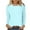 Light Blue, variant on Diufon Womens Plus Size Pullover Tops Round Neck Long Sleeve Blouses Casual Solid Color Tees
