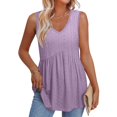 thumbnail image 2 of bnaln Womens Tank Tops 2025 Summer Flowy Peplum Tunic Shirts Dressy Casual Sleeveless Camisole Vest Blouses V Neck Babydoll Shirt Y2K Going Out Tees Trendy Beach Vacation Outfits, 2 of 9