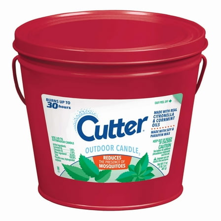 Cutter Outdoor Soy Wax Candle, Citronella & Mint Scent, 1 Count