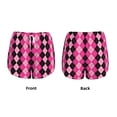 thumbnail image 3 of Salouo pink and black argyle Print Women's 2 in 1 Running Shorts Double-Layer Shorts Athletic Workout Gym Yoga Shorts Running Shorts for Women-Large, 3 of 7
