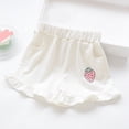 thumbnail image 2 of CUZIBR Girls Summer Shorts Casual Elastic Waist Ruffle Hem Shorts With Cute Strawberry Summer Bottoms Casual Pull On Toddler Kids Short Pants Comfy Playwear,White,6-7 Years, 2 of 4