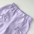 thumbnail image 6 of NAISIBABY Girl's Outfit Sets, Sleeveless Bow Pleated Tops and Loose Casual Pants Kids Casual Summer Clothes Purple 5-6T, 6 of 6