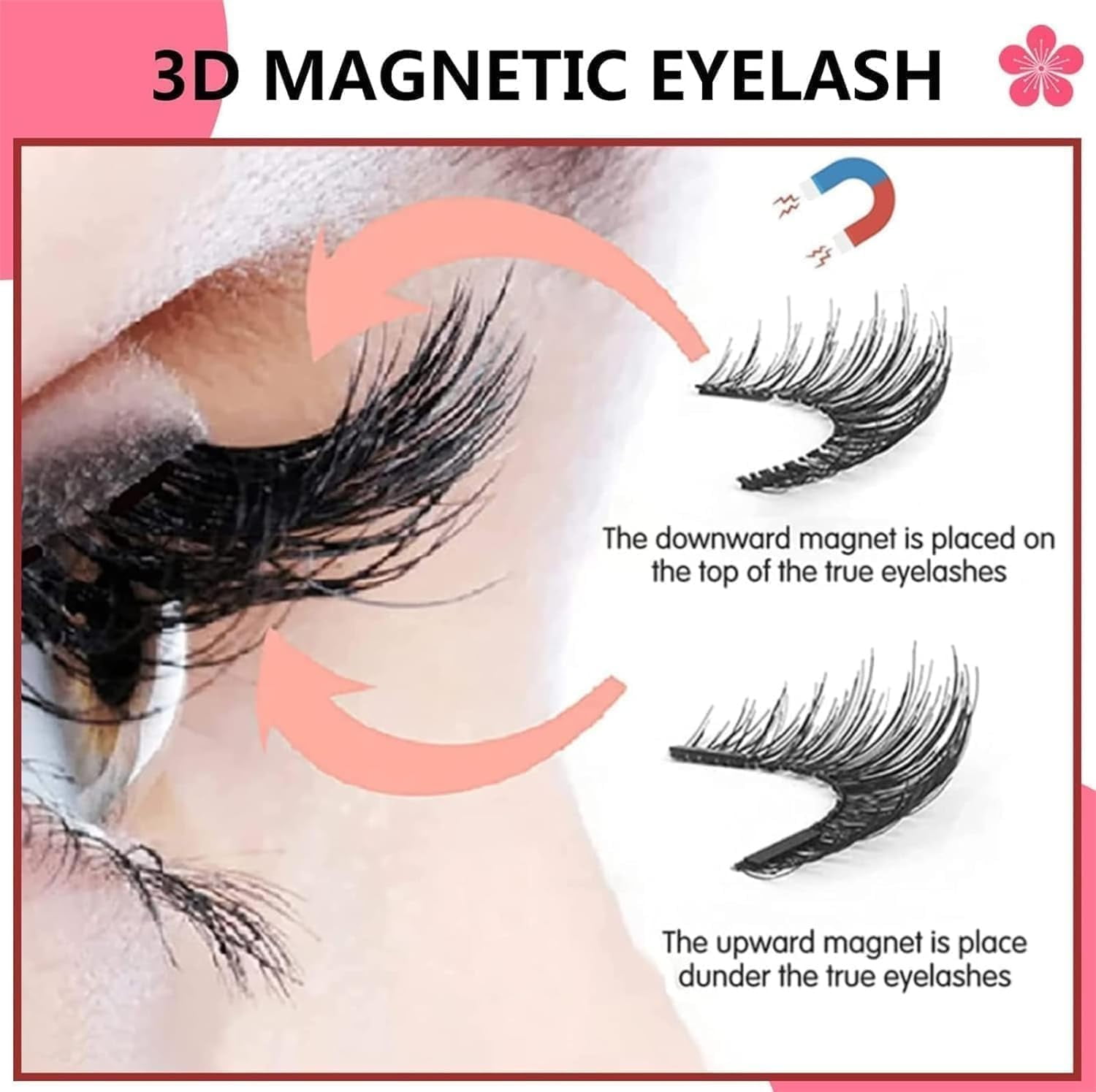 Meylora Magnetic Lashes, Meylora Magnetic Eyelashes with Applicator, Magnetic Eyelashes Without Eyeliner, Reusable Double Sided Magnetic Lashes No Glue or Liner Needed, Natural Look (Natural+Fuller)