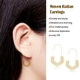 thumbnail image 3 of letairis 1 Pair Rattan Earrings Long-time Service Handmade Chic Straw Wicker Unique Design Great Quality for Girl Woman white 1Set, 3 of 6