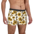 thumbnail image 4 of Cauagu Sunflowers and Bees Print Boxer Briefs for Men,Comfortable Breathable Men's Underwear Moisture Wicking Underpants -Small, 4 of 8