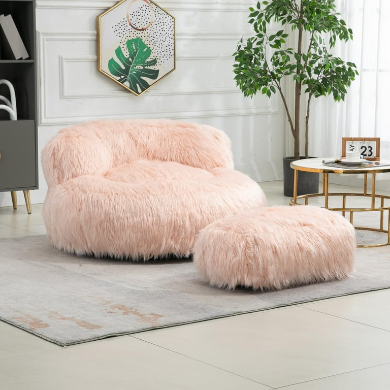 Furniture Rose Gold Bean Bag Chair Rose Gold Fluffy Chair Rose