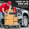 thumbnail image 3 of Upgraded Foldable Push Cart Dolly | 660 lbs. Capacity Moving Platform Hand Truck | Heavy Duty Space Saving Collapsible | Swivel Push Handle Flat Bed Wagon (White, 660 lbs. Capacity), 3 of 6