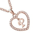 thumbnail image 4 of Maoww 26 Letters P Heart Shape Pendant Necklace Rhinestone Rose Golden Clavicular Chain Jewelry Couple Gift, 4 of 5