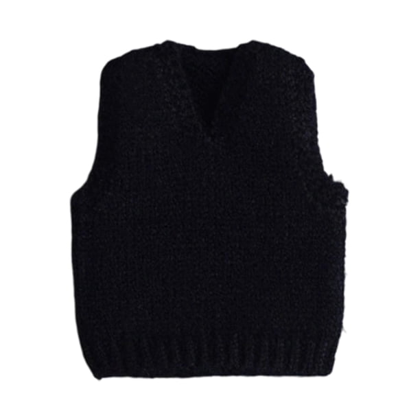 Ropa en Miniatura para Figuras de Acción a Escala 1/12: Chaleco de Punto, Ropa Moderna para Muñecas, para Figuras Masculinas de 6 Pulgadas. Negro