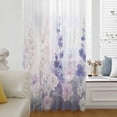 thumbnail image 6 of Lavender Sheer Curtains 63 Inches Long, Pastoral Pastel Purple Pink Wildflower Light Filering Curtains, Breathable Simi Curtain Privacy Drapes for Living Room Bedroom Lightweight Window Treatment, 6 of 9