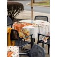 thumbnail image 4 of Outdoor Tablecloth with Umbrella Hole and Zipper, Fall Thanksgiving Square Table Cloth 60x60 Inch Waterproof Tablecloth, Orange White Pumpkin Farmhouse Leaves Picnic Table Cover for Patio Camping, 4 of 7