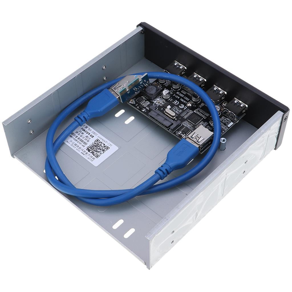 4 Ports -E USB 3.0 Hub Controller Adapter Splitter, E USB Port Card External Expansion, with 15 Pin Power Supply Connector