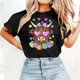 thumbnail image 4 of Camisetas de Manga Larga de las Mujeres con Estampado de Pascua, Cuello Redondo Suelto Casual Top para el Uso Diario de Primavera, 4 of 5