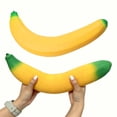 thumbnail image 3 of Giant Banana Squishy Toy with Slow Rising Foam, Jumbo Size, Yellow and Green, for Relaxation And, Squeeze Toy, 3 of 9