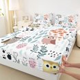 thumbnail image 3 of Homewish Kawaii Colorful Owl 3pcs Twin Sheet Sets for Child Boys Girls,Chic Floral Flower Twin Fitted Sheet,Cartoon Animal Breathable Flat Sheet,Super Cozy Room Decor, 3 of 7