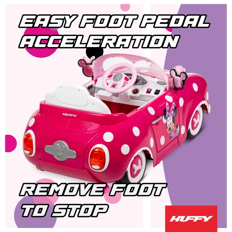 Huffy, Disney Minnie Mouse Ride-On Car, 6V, Pink with Remote