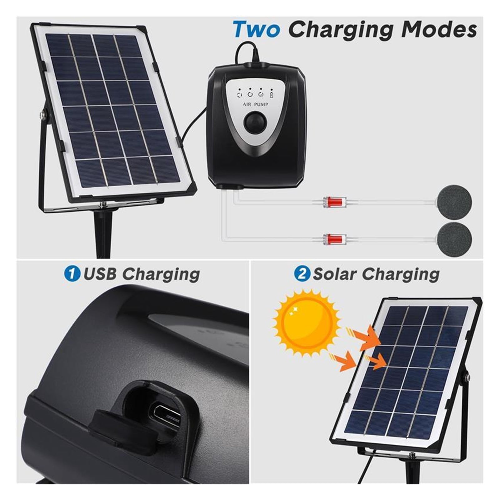Pump Pond Aerator Air Solar Set Solar Power Air Pump Aerator Set Oxygenation Equipments For Aquarium Fish Tank Garden Pond ,Water Circulation
