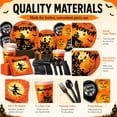 thumbnail image 2 of Halloween Party Supplies for 16 Guests, Disposable Tableware Set with Paper Plates, Cups, Napkins, Cutlery, Balloons, Banner and Table Cover, 2 of 8