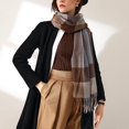 thumbnail image 7 of Prolriy Scarf for Women Autumn and Winter Colorful Plaid Shawl Thickening Warm Fringe Scarf Womens Scarf A, 7 of 7