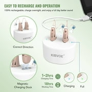 KIBVOE Rechargeable Hearing Aids for Seniors, Noise Cancelling Behind The Ear Hearing Aid, 1 Pairs, Beige, Summer Daily Hearing Essentials